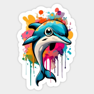 Dolphin Colourful - Cute Dolphin Baby Sticker